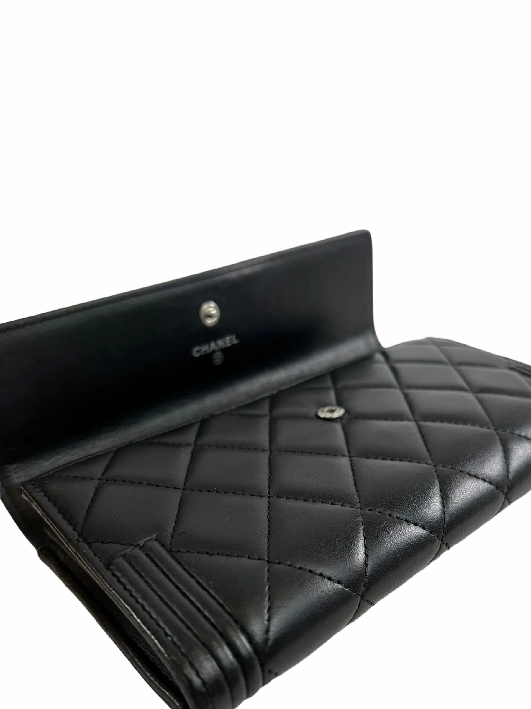 Chanel Black Lambskin Leather "À RABAT Boy" Wallet