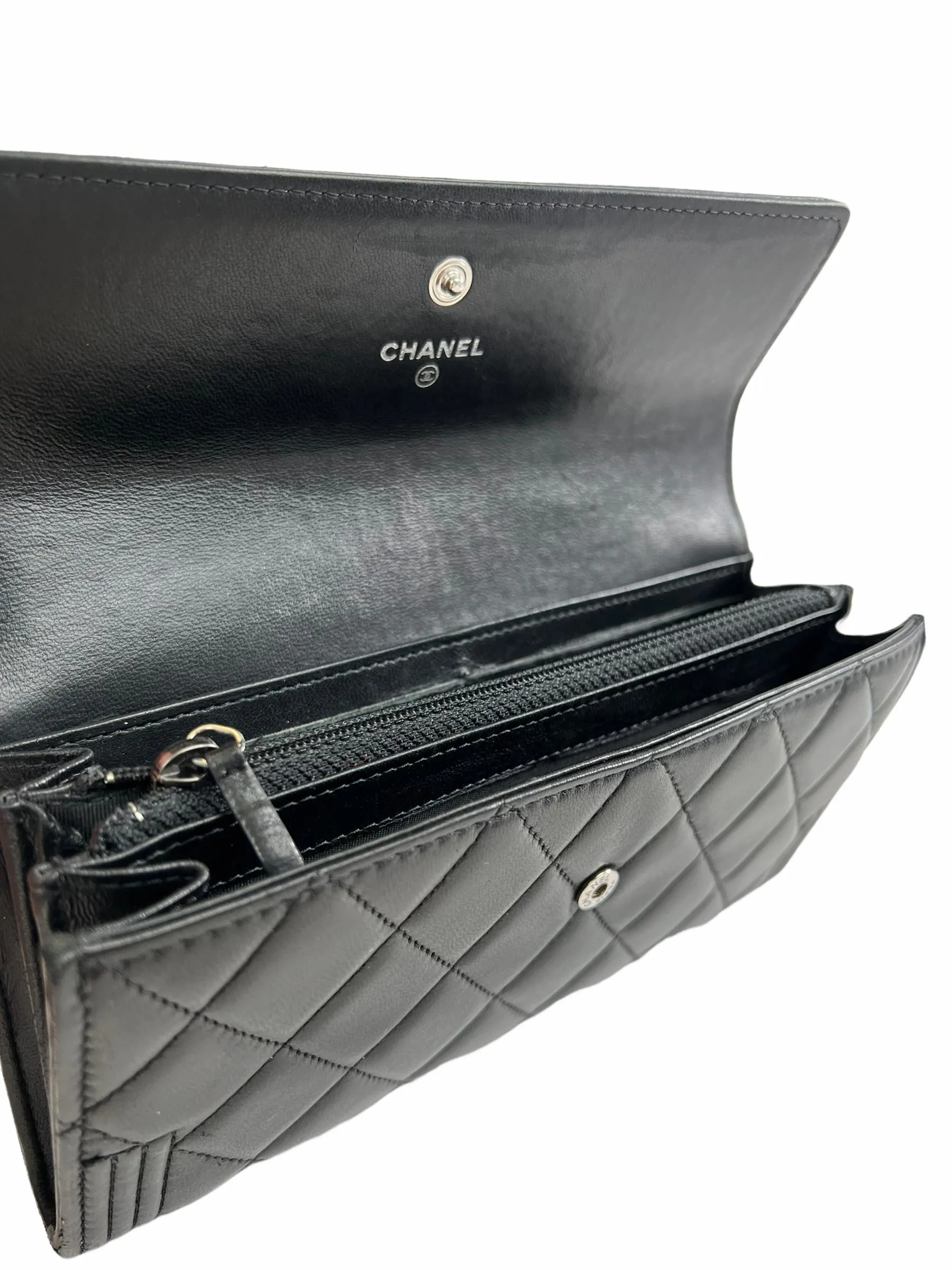 Chanel Black Lambskin Leather "À RABAT Boy" Wallet