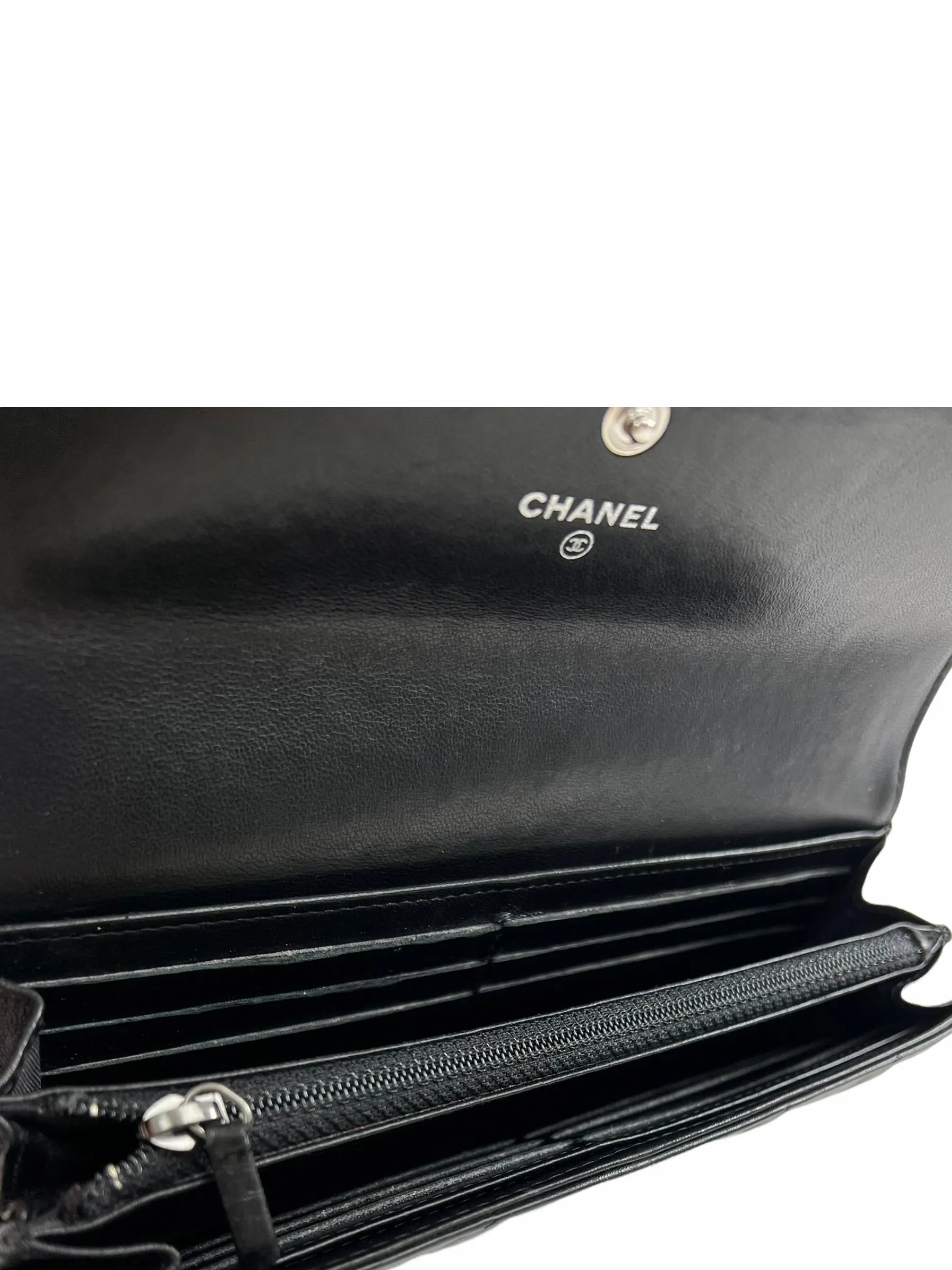 Chanel Black Lambskin Leather "À RABAT Boy" Wallet