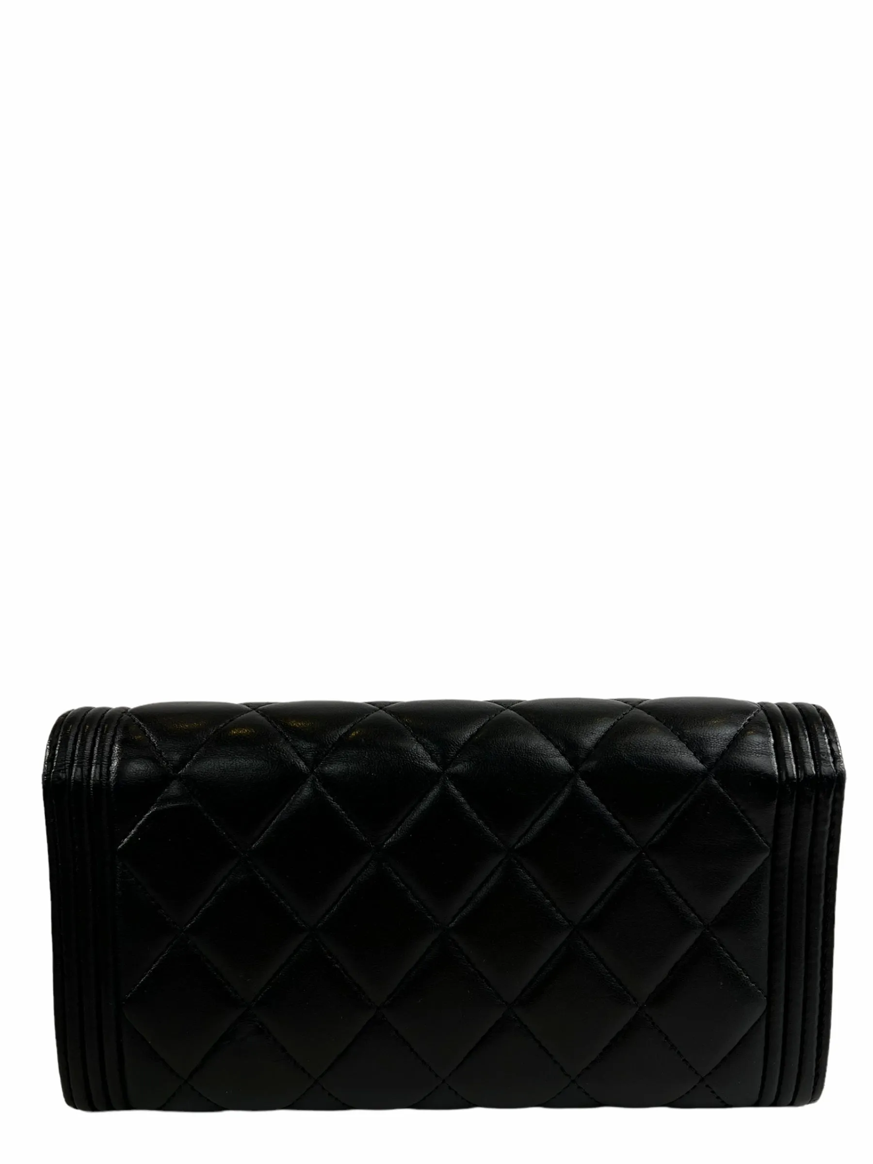 Chanel Black Lambskin Leather "À RABAT Boy" Wallet