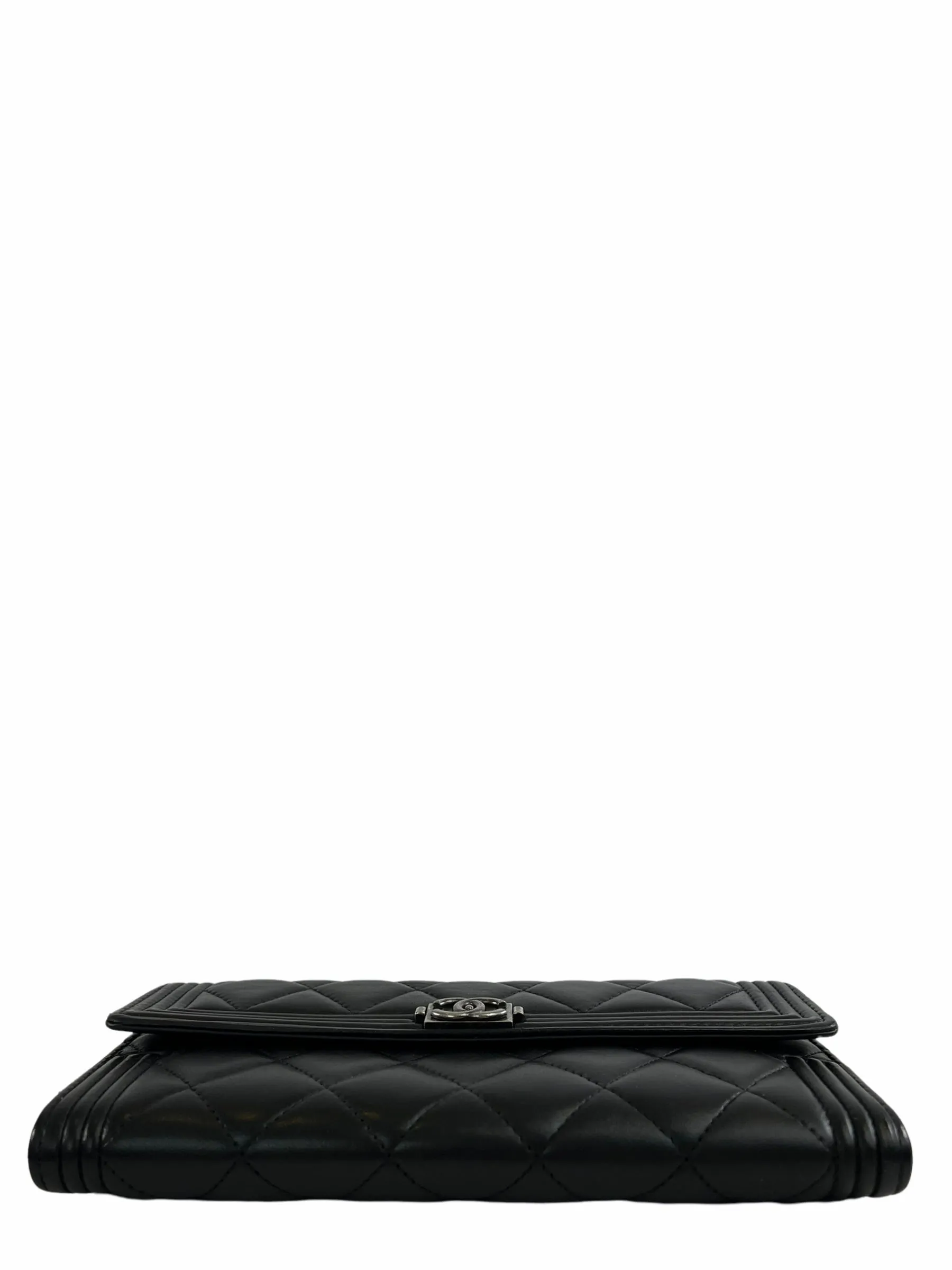 Chanel Black Lambskin Leather "À RABAT Boy" Wallet