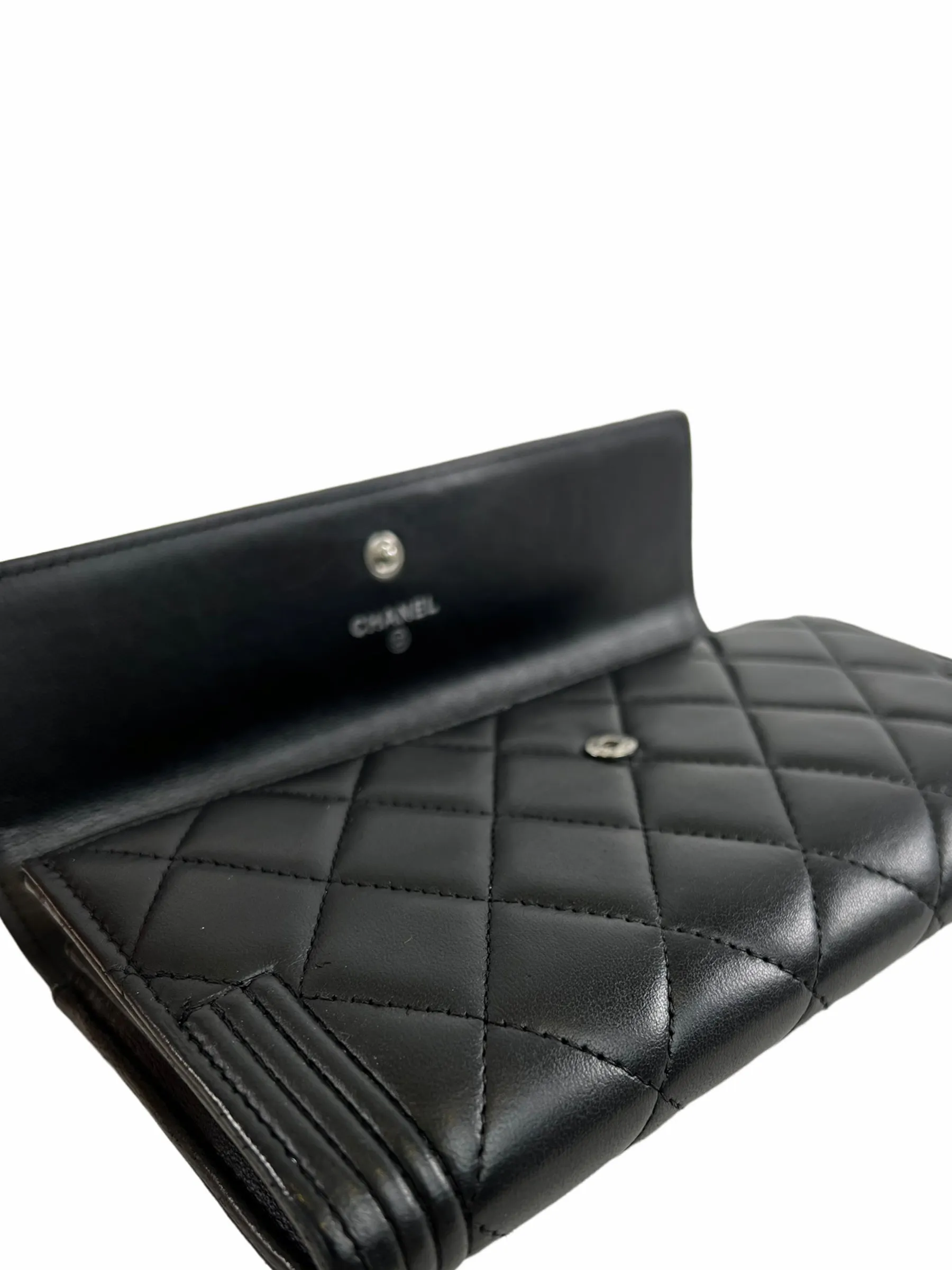 Chanel Black Lambskin Leather "À RABAT Boy" Wallet