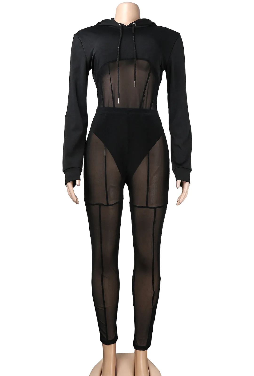 CHEYENNE - SHEER HOODIE BODYSUIT