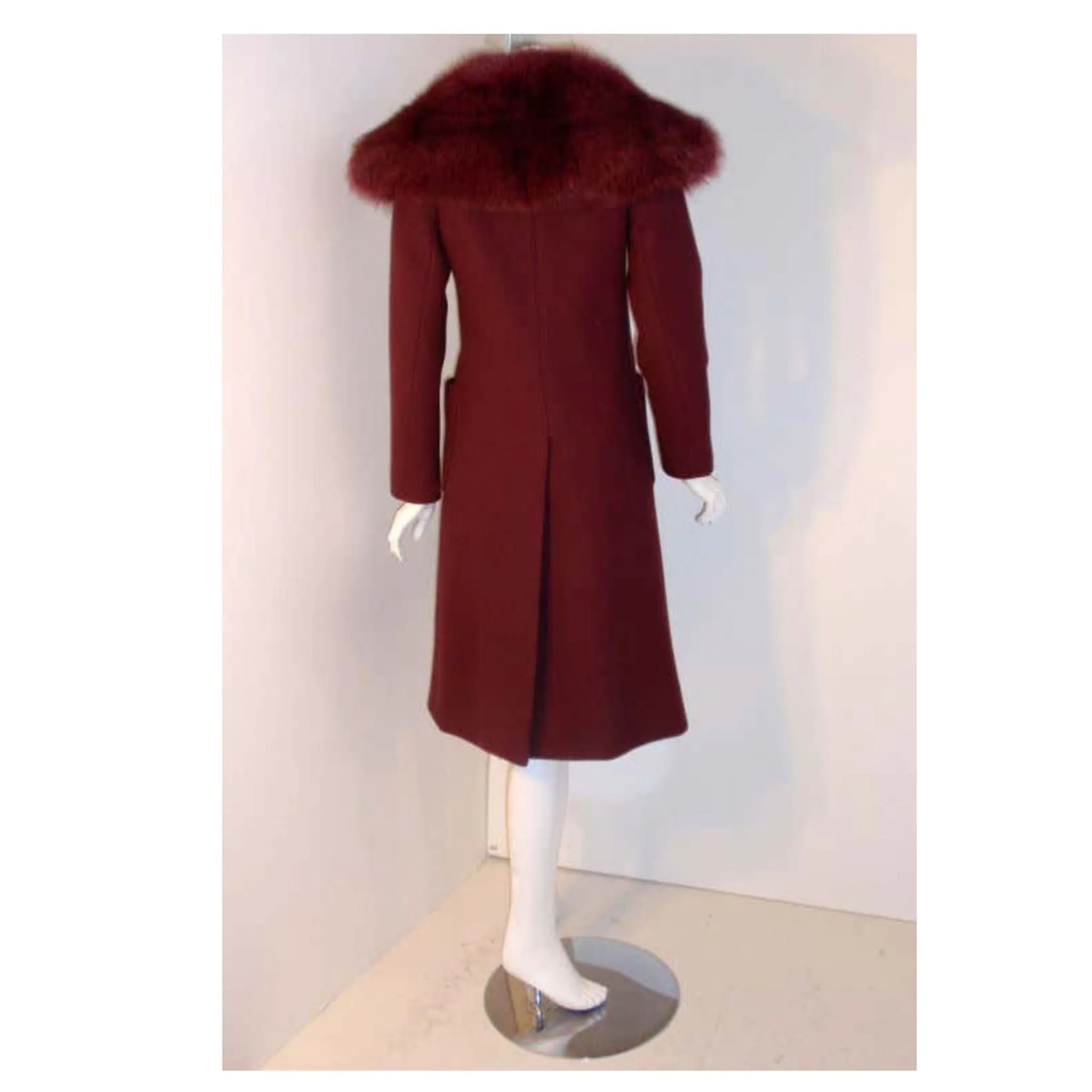 CHRISTIAN DIOR 1971 3 pc Burgundy Wool Coat Set