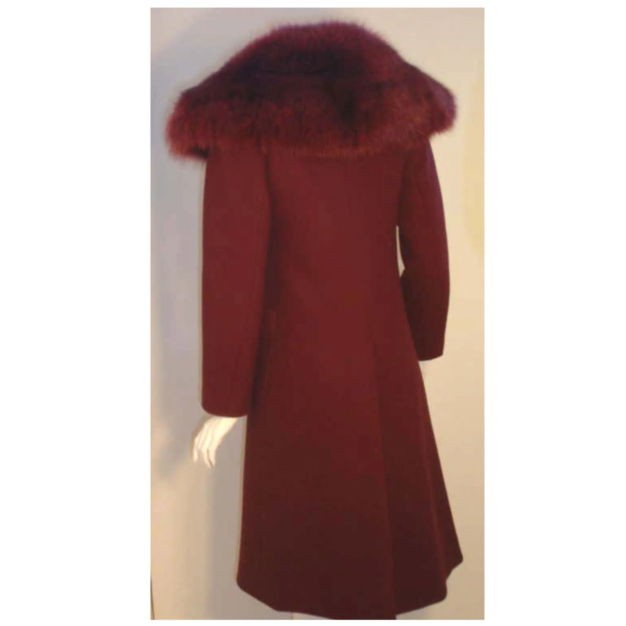 CHRISTIAN DIOR 1971 3 pc Burgundy Wool Coat Set