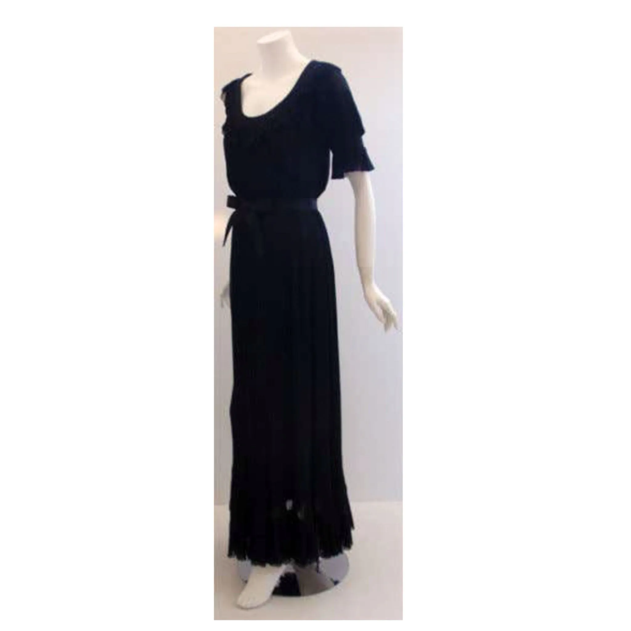 CHRISTIAN DIOR 1974 Haute Couture Pleated Chiffon Gown