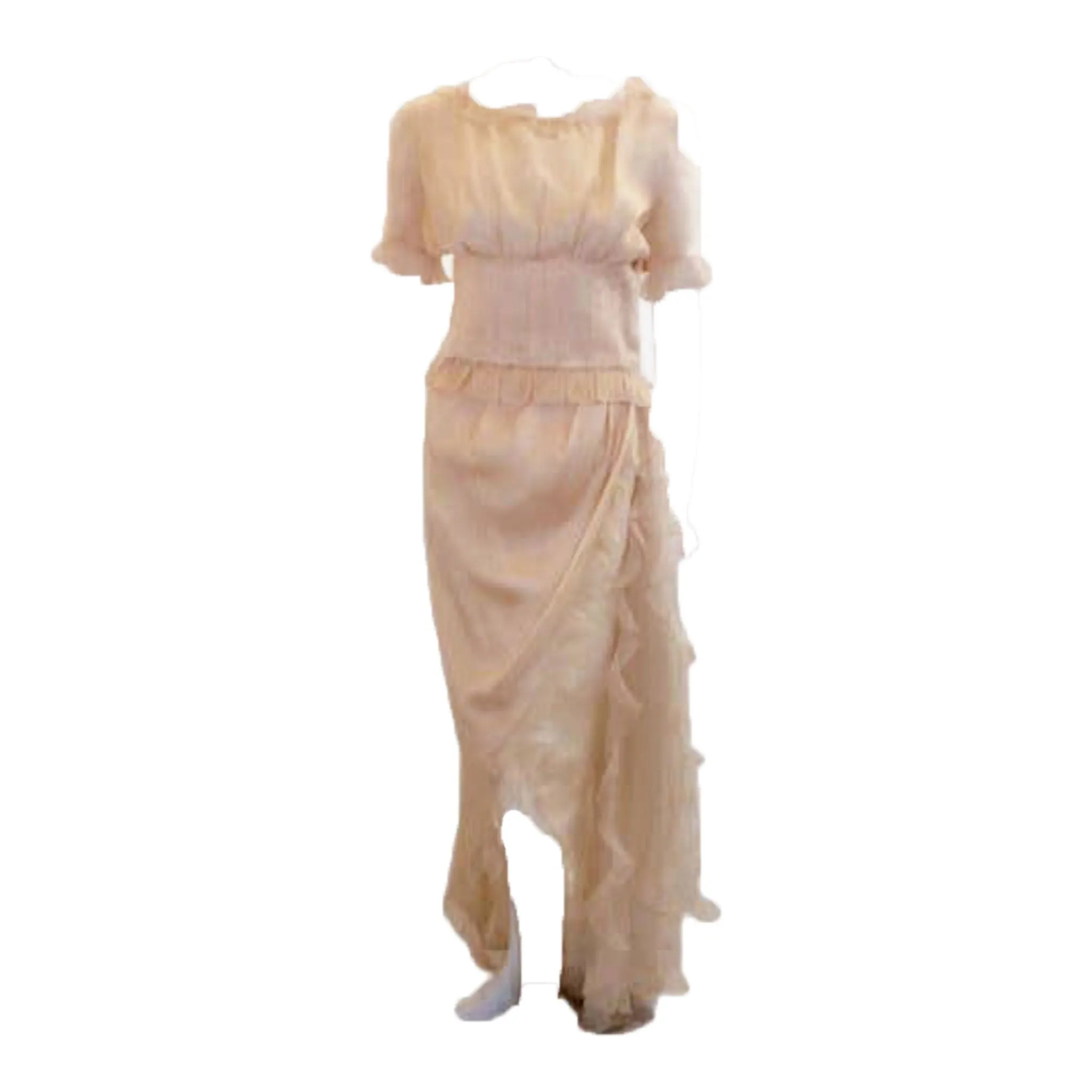 CHRISTIAN DIOR 1988 Cream Silk Gown Ensemble, Betsy Bloomingdale