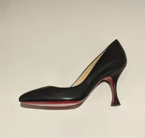 Christian Louboutin O Pigalle Black Leather 85 Heels