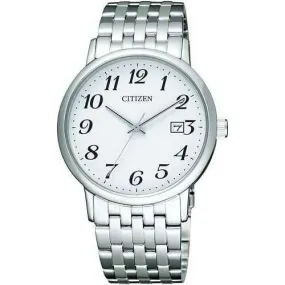 CITIZEN COLLECTION ECO-DRIVE ANALOG SILVER STRAP WHITE DIAL MEN WATCH BM6770-51B