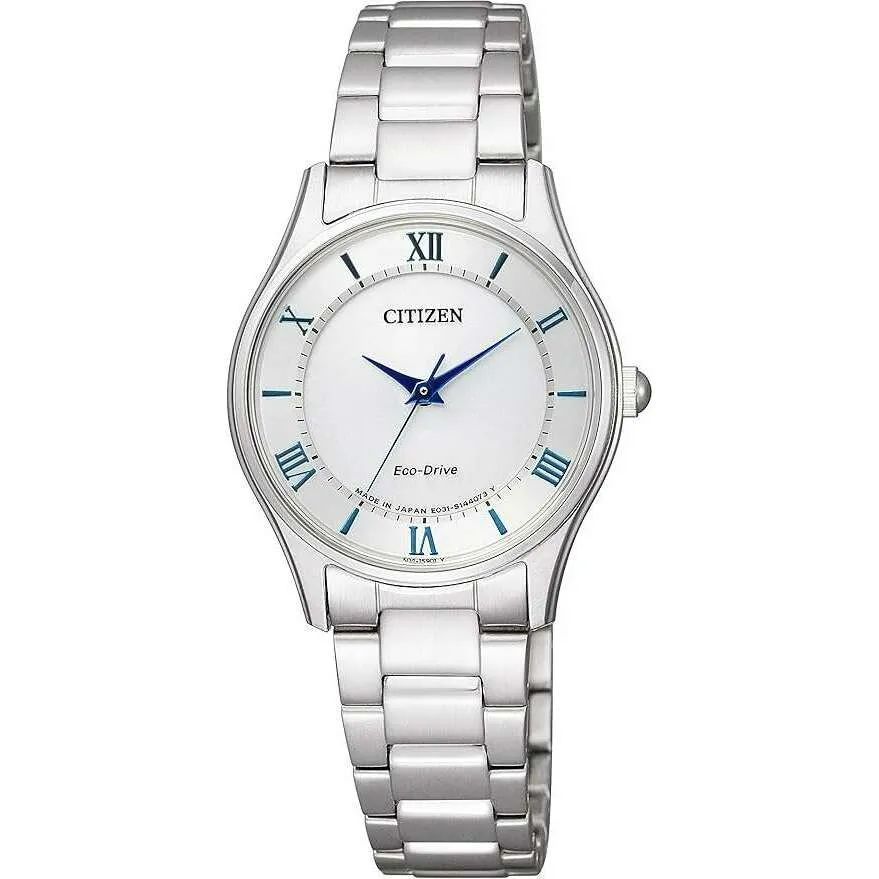 CITIZEN COLLECTION ECO-DRIVE SOLAR ANALOG THIN MODEL SILVER LADIES WATCH EM0400-51B