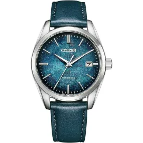 CITIZEN COLLECTION MECHANICAL AUTOMATIC SILVER FOIL BLUE LACQUER DIAL MEN WATCH NB1060-12L