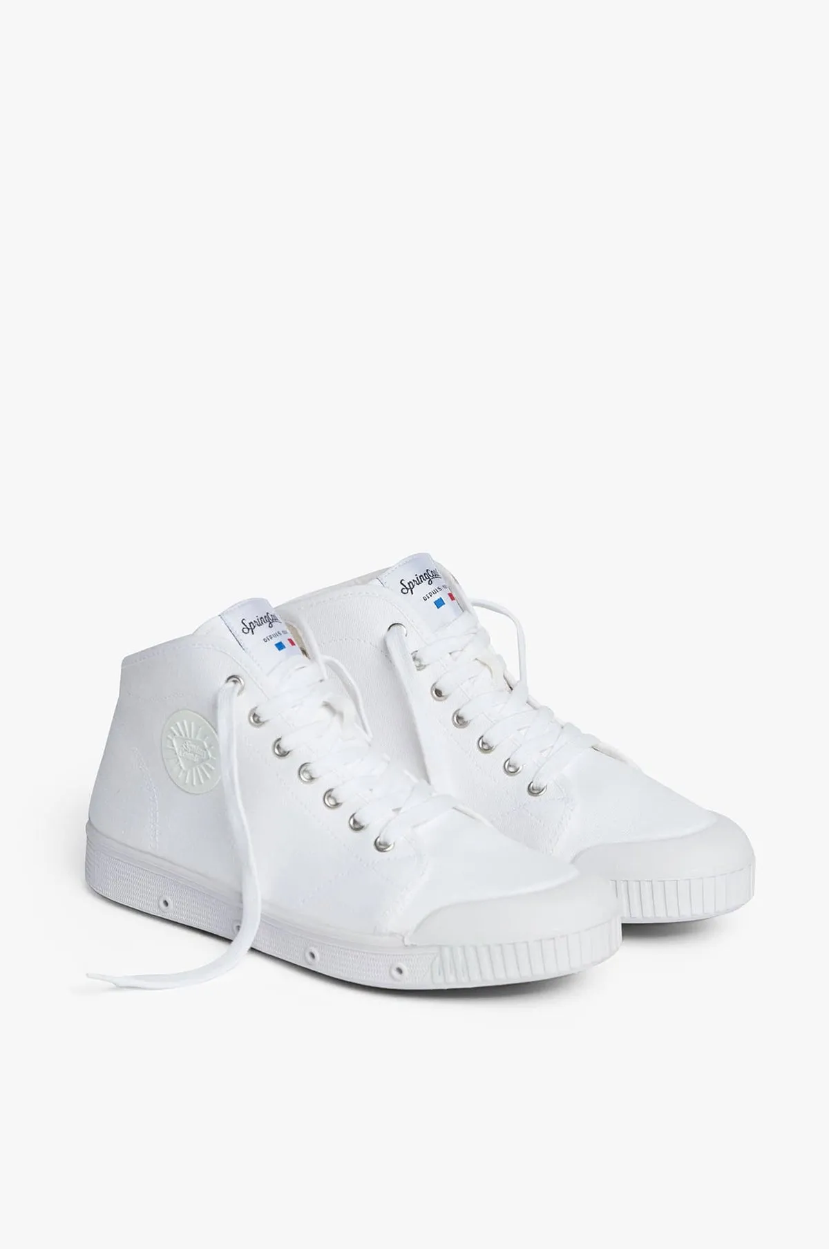 Classic B2 Mid Top White Canvas Sneakers