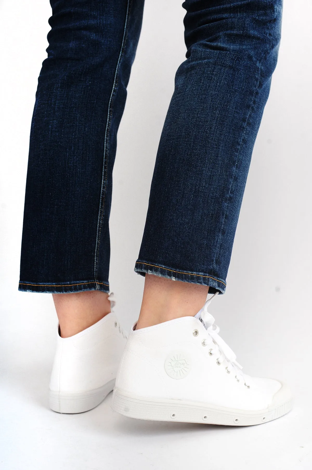 Classic B2 Mid Top White Canvas Sneakers