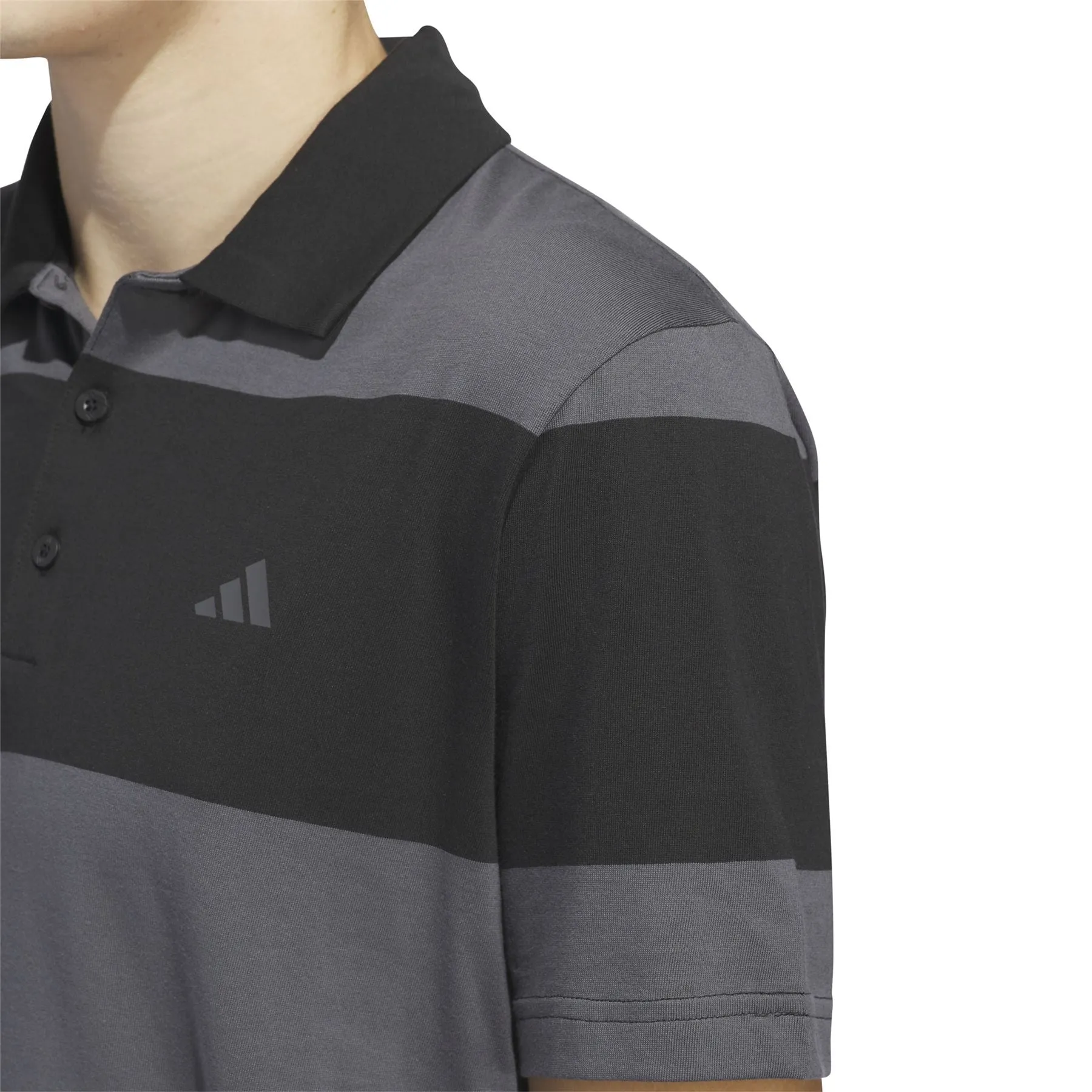 Colourblock Rugby Stripe Regular Fit Core Polo Black/Grey - SS24