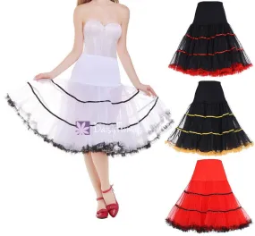 DaisyFormals Vintage Rockabilly Petticoat 50s Puffy Tutu Skirt, 2-Tone (PT002)