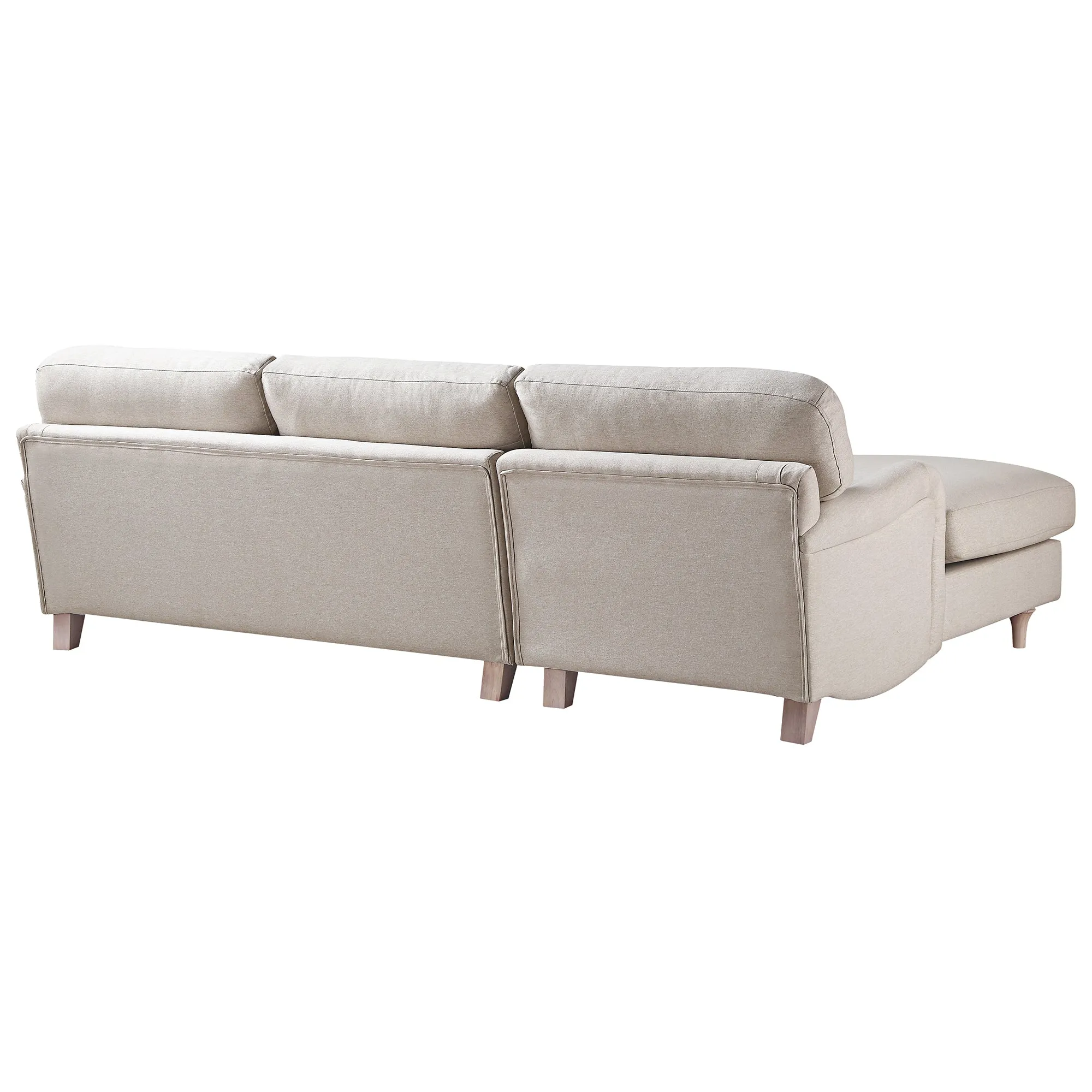 Daphnis Oatmeal Fabric Sofa, Grande Chaise Sofa Left Hand