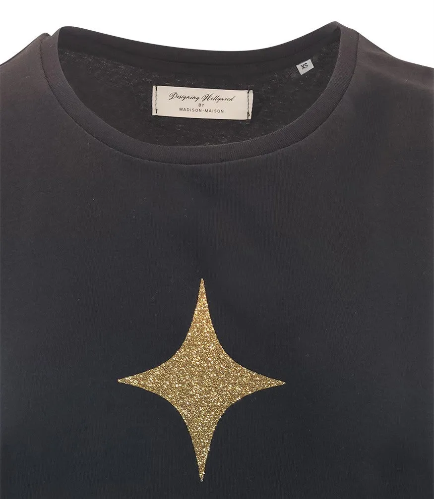 Designing Hollywood  X Madison Maison™ Cotton Black Star Lady T Shirt