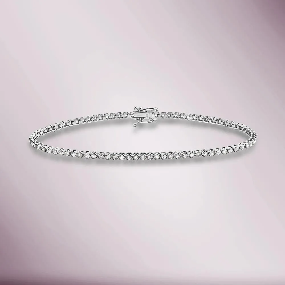 Diamond Tennis Bracelet (5.00 ct.) Buttercup Setting in 14K Gold