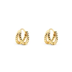 Double Twist Gold Earrings