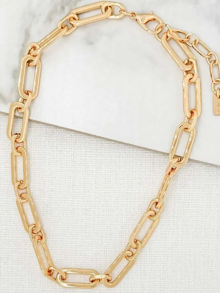 Envy Chunky Chain Link Necklace - Gold