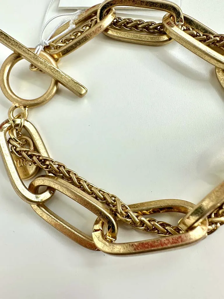 Envy Double Chain Link Bracelet - Antique Gold