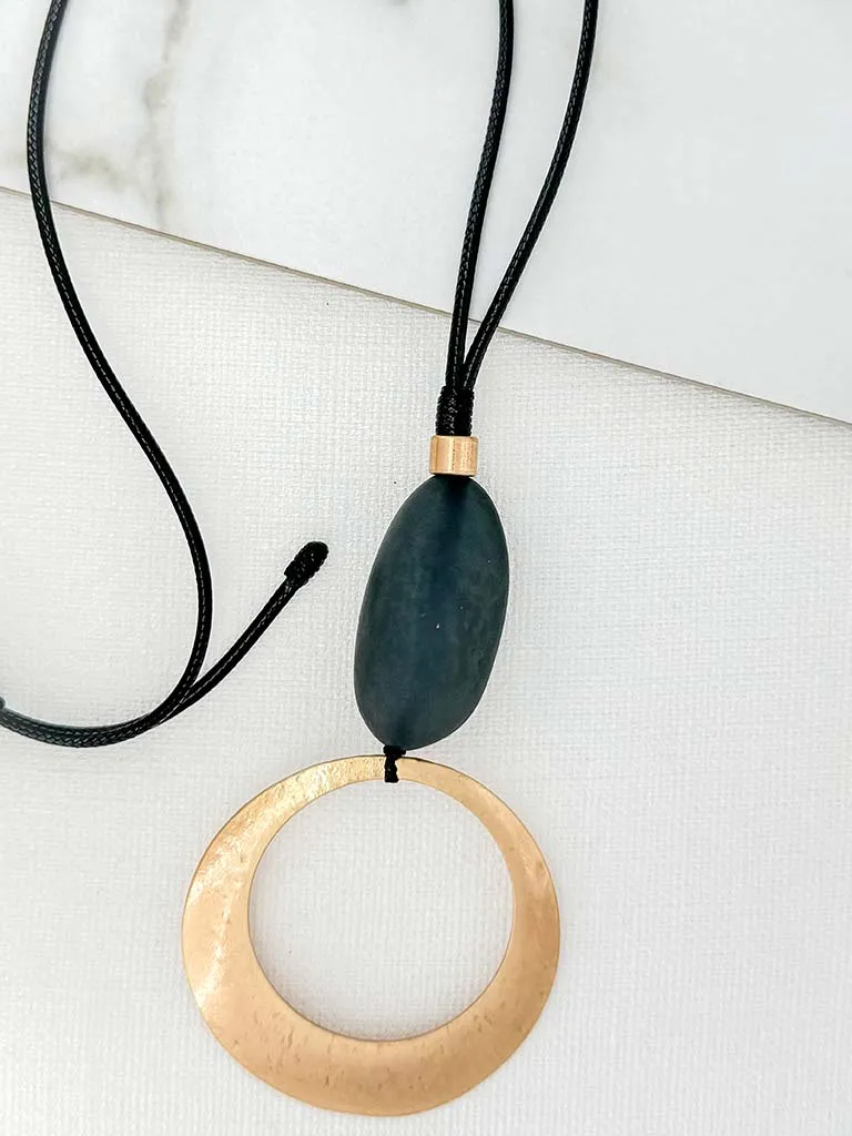 Envy Halo Necklace - Gold & Black