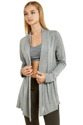 ET TU LADIES RAYON CARDIGAN (RC001E_H.GRY)