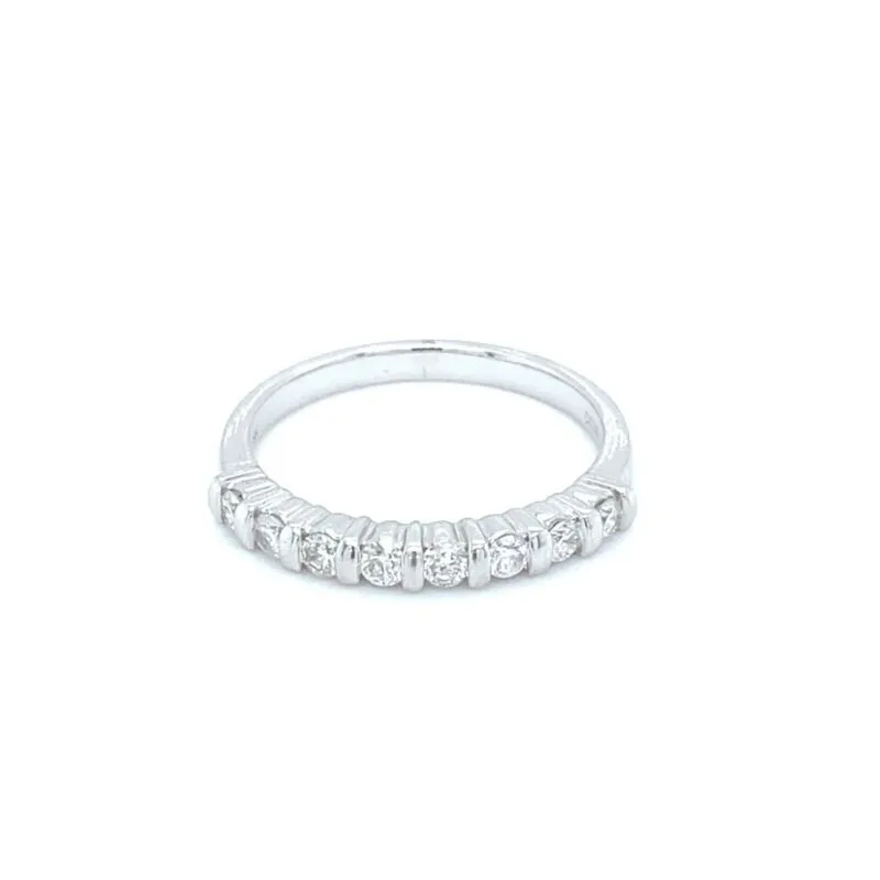 'EVELYN V2' 18ct White Gold Set Half Eternity Ring