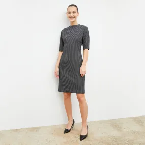 Farnoosh Dress - Stretch Houndstooth :: Black / White