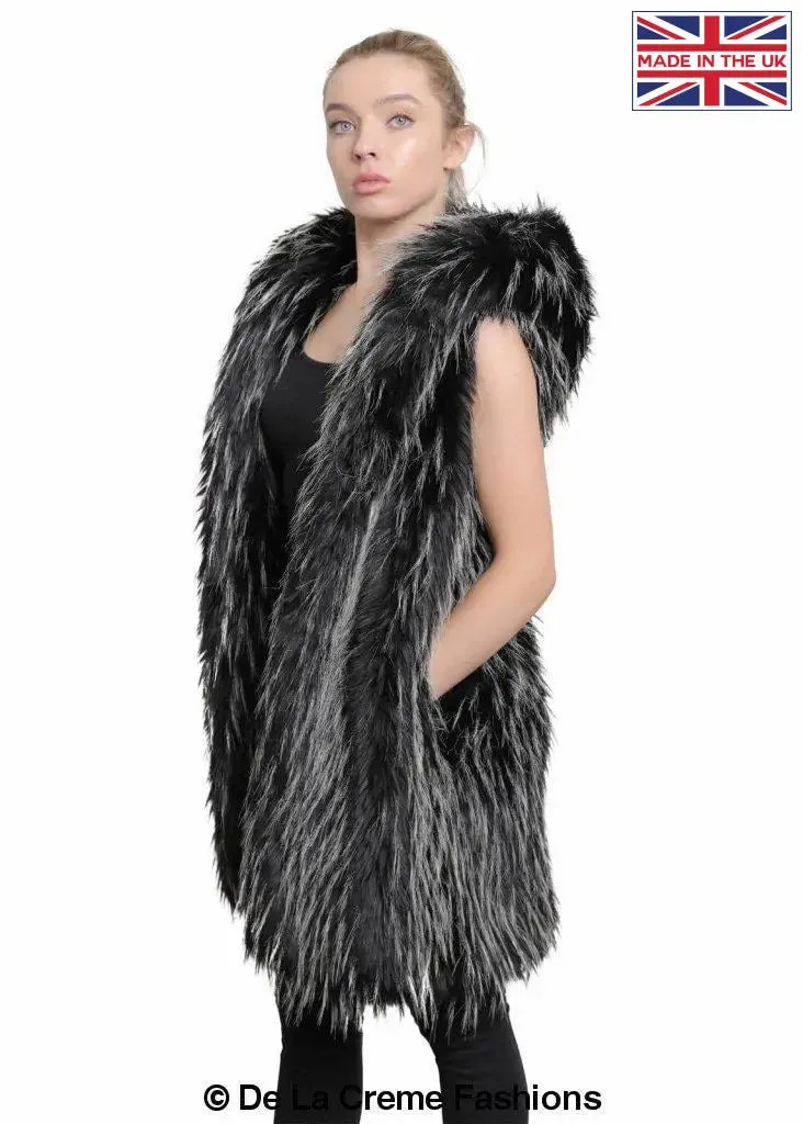 Faux Fur Hooded Gilet