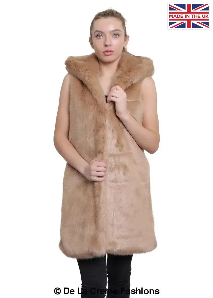 Faux Fur Hooded Gilet