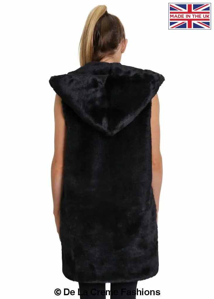 Faux Fur Hooded Gilet