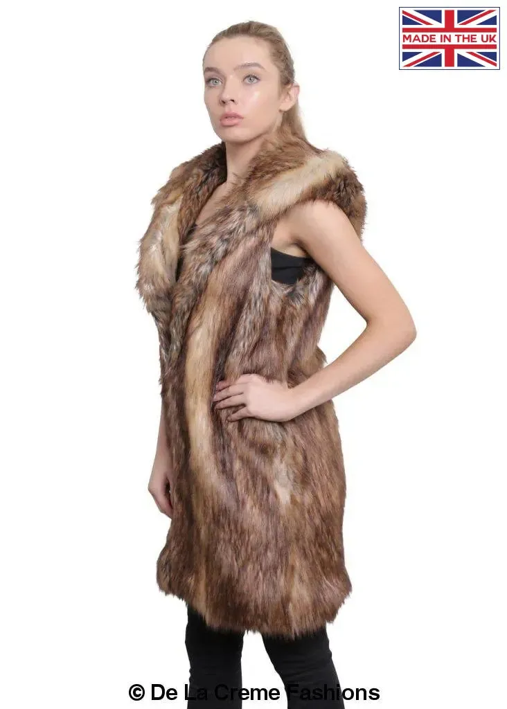 Faux Fur Hooded Gilet