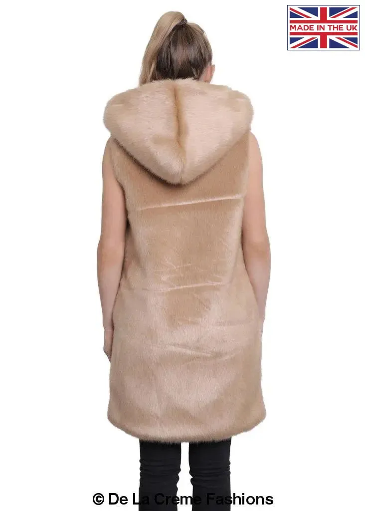 Faux Fur Hooded Gilet