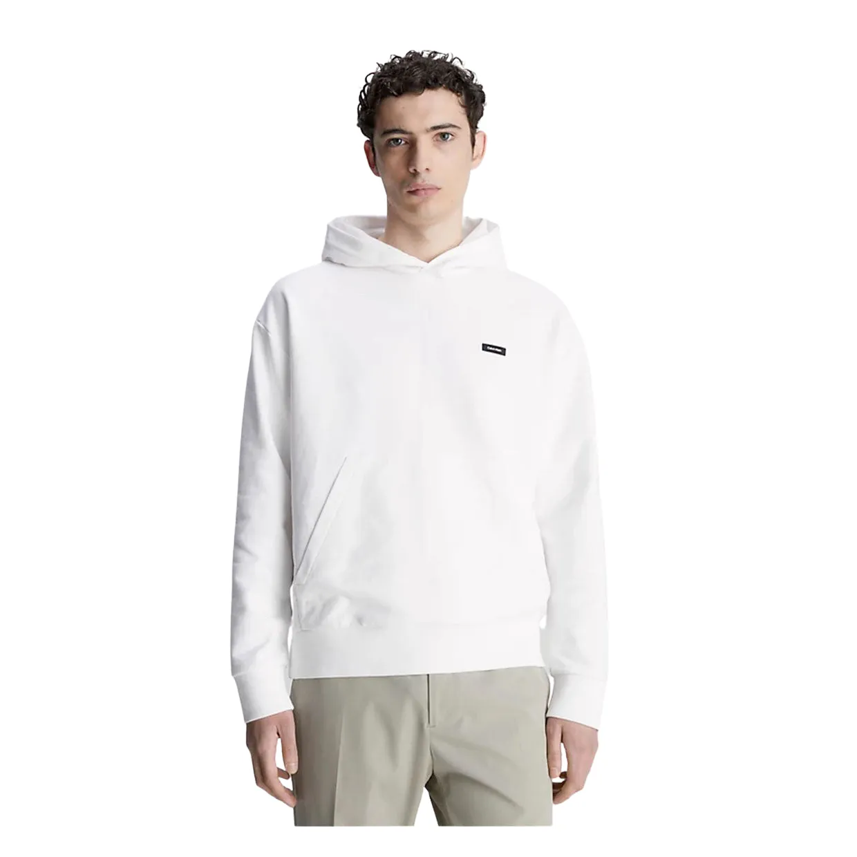 Felpa Uomo Calvin Klein Cappuccio Bianco