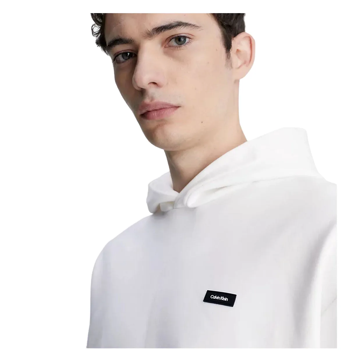 Felpa Uomo Calvin Klein Cappuccio Bianco