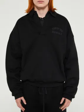 Fleece Polo in Black