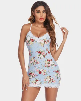 Floral Full Slip Chemise Lingerie