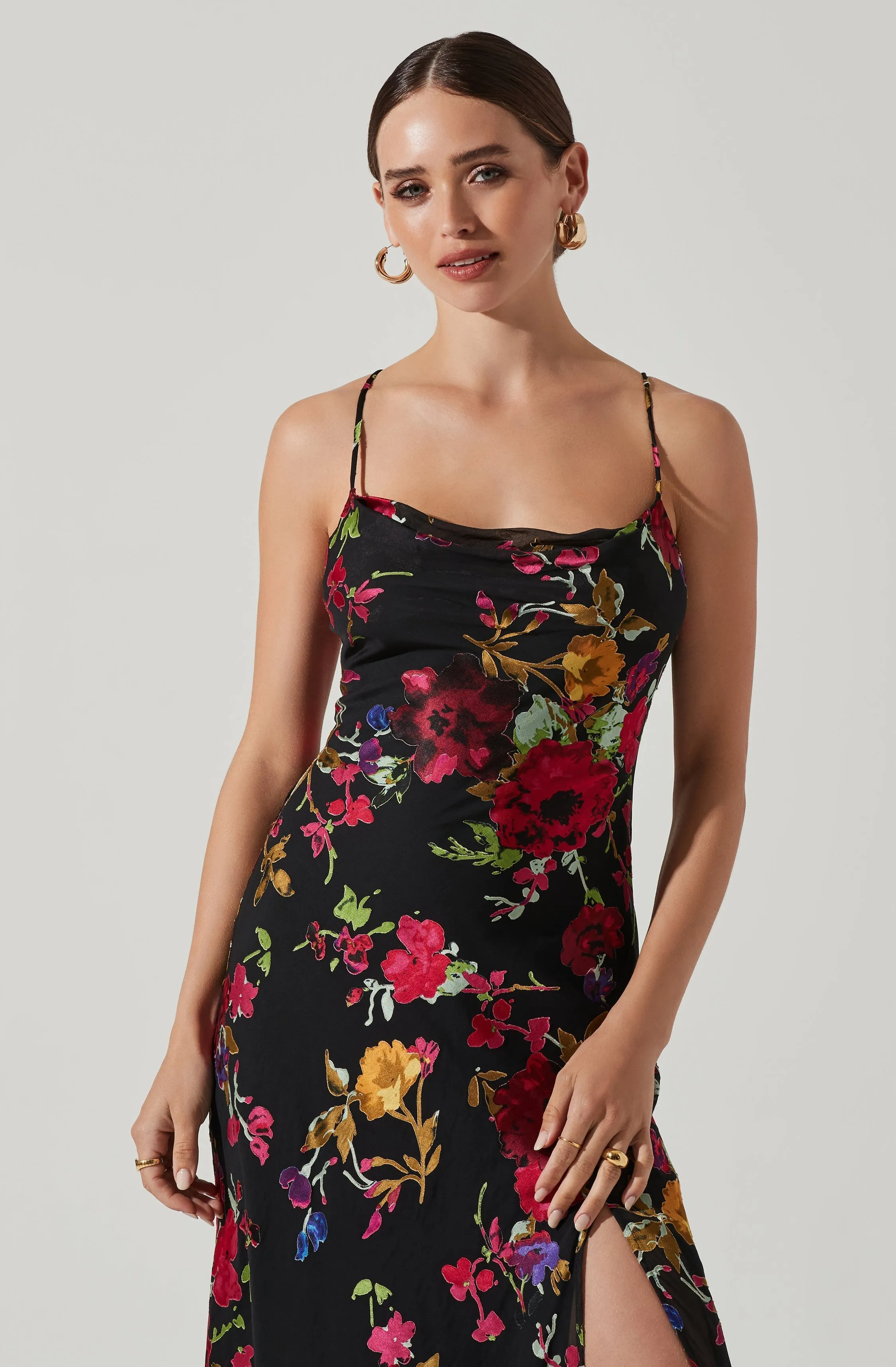 Gaia Floral Burnout Midi Dress