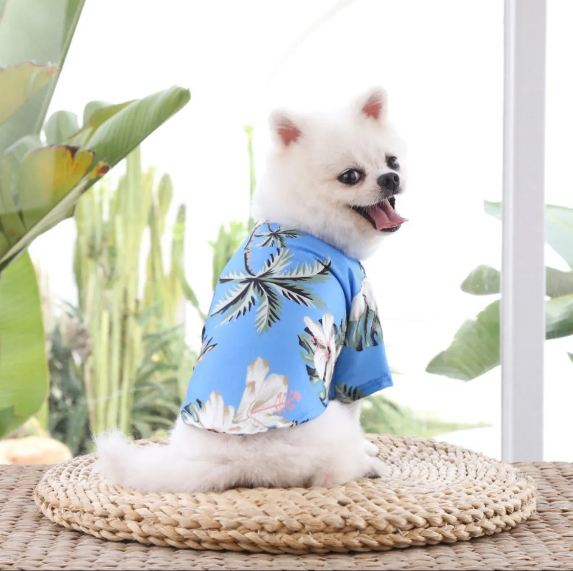 Glam Paws  Beach Pineapple Hawaiian pet shirt