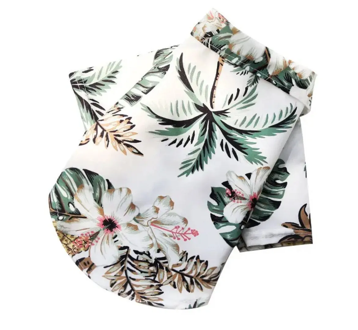 Glam Paws  Beach Pineapple Hawaiian pet shirt