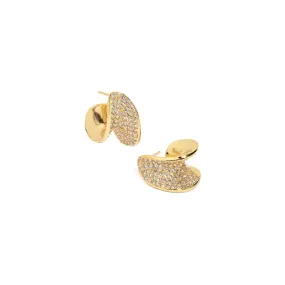 GOLDEN SWIRL PAVE EARRINGS