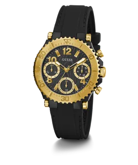 GUESS Ladies Black Gold Tone Multi-function Watch