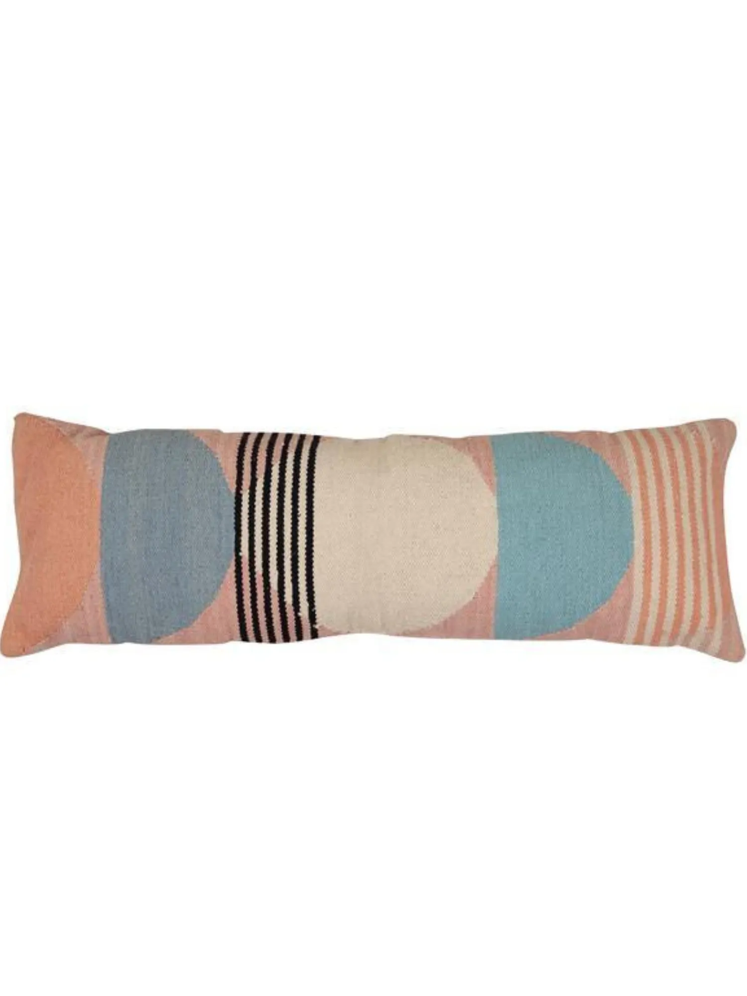 Handmade Circle Geo Lumbar Pillow - Multi