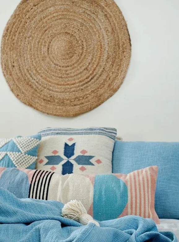 Handmade Circle Geo Lumbar Pillow - Multi