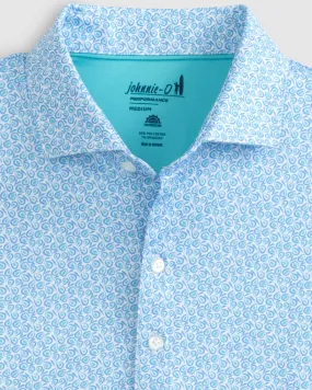 Harkins Printed Jersey Performance Polo- Peacock