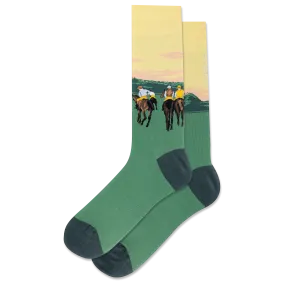 HOTSOX Men's Racehorses at Longchamp Crew Sock