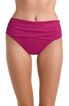 Island Goddess Mid-Waist Sash Band Bottom - Magenta