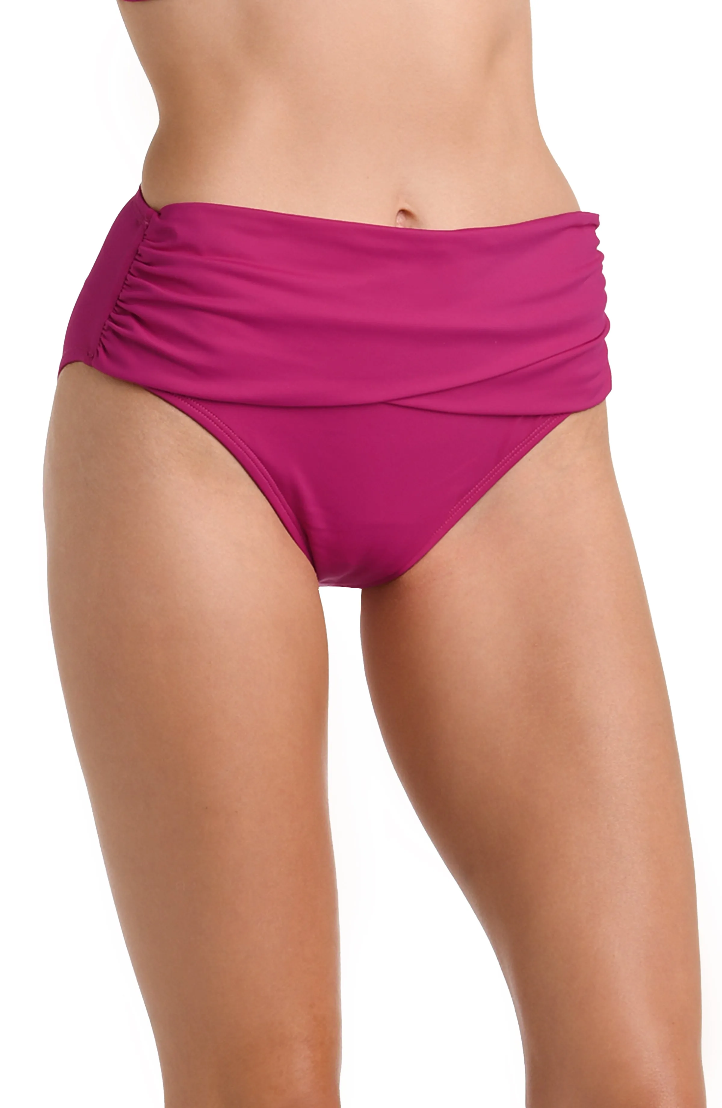 Island Goddess Mid-Waist Sash Band Bottom - Magenta