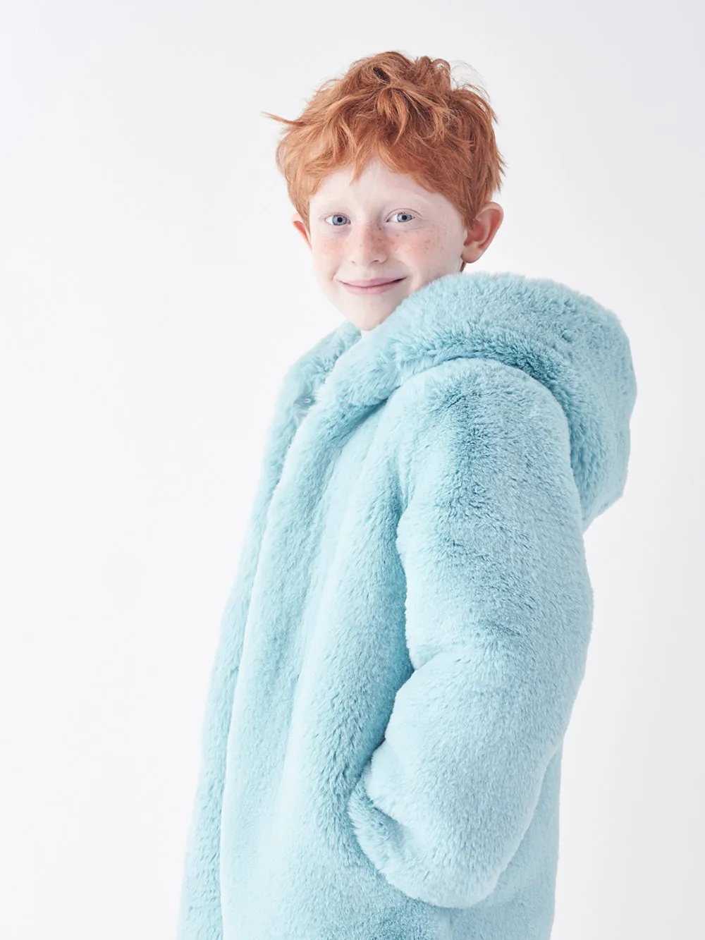 KIDS FAUX FUR EILLE HOODIE COAT